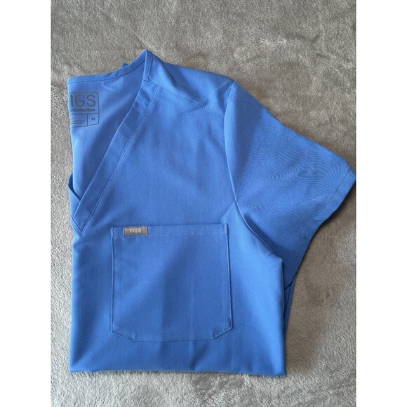 FIGS Catarina Scrub Top Sz M | Technical Collection V-Neck Medical Uniform Blue - Picture 2 of 5